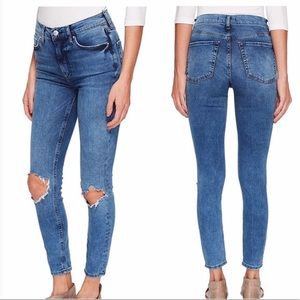 Free People Busted Knee Jeans - Distressed Denim